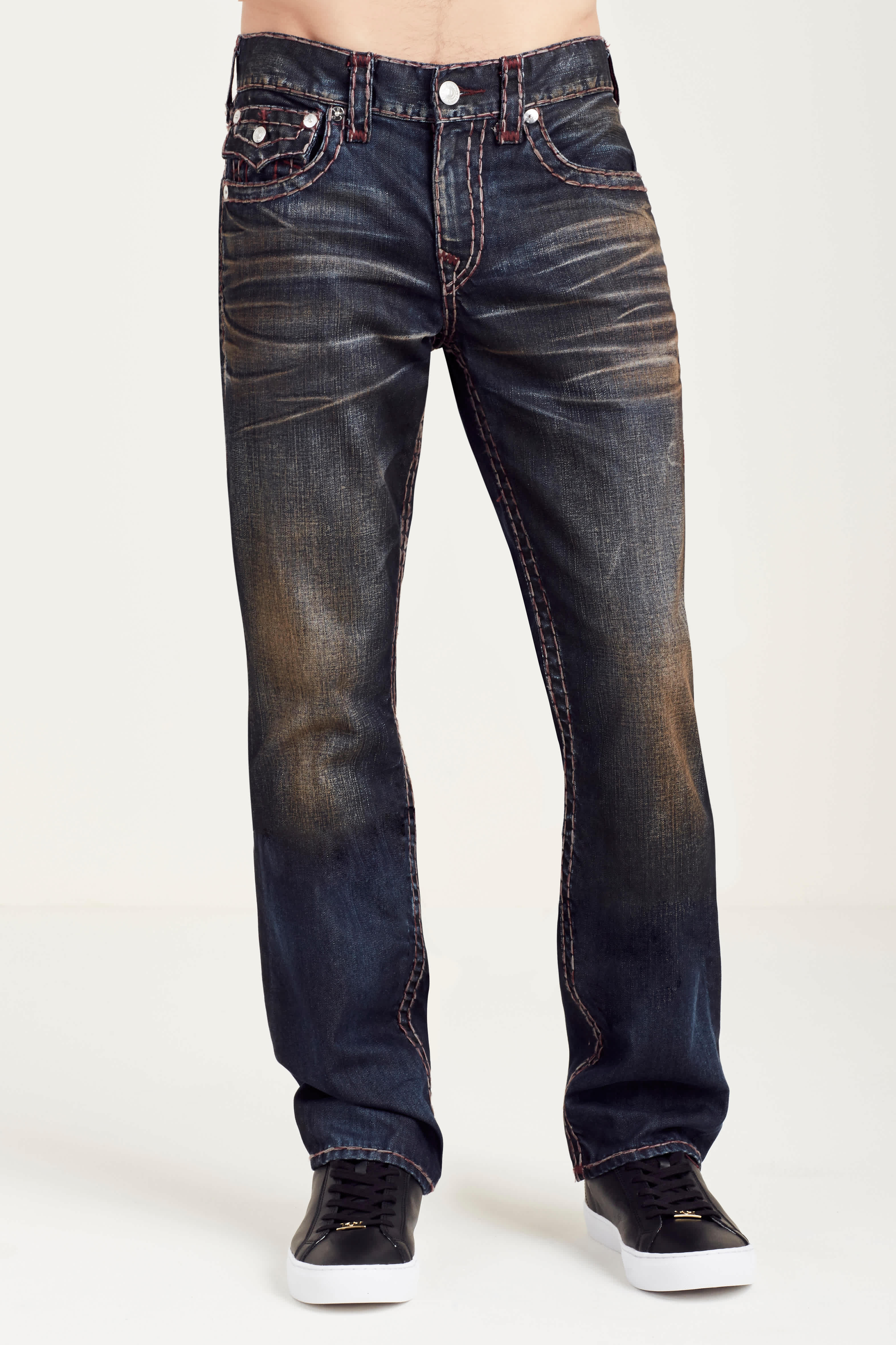 STRAIGHT FLAP GRAY/RED SUPER T STITCH MENS JEAN - Fallen