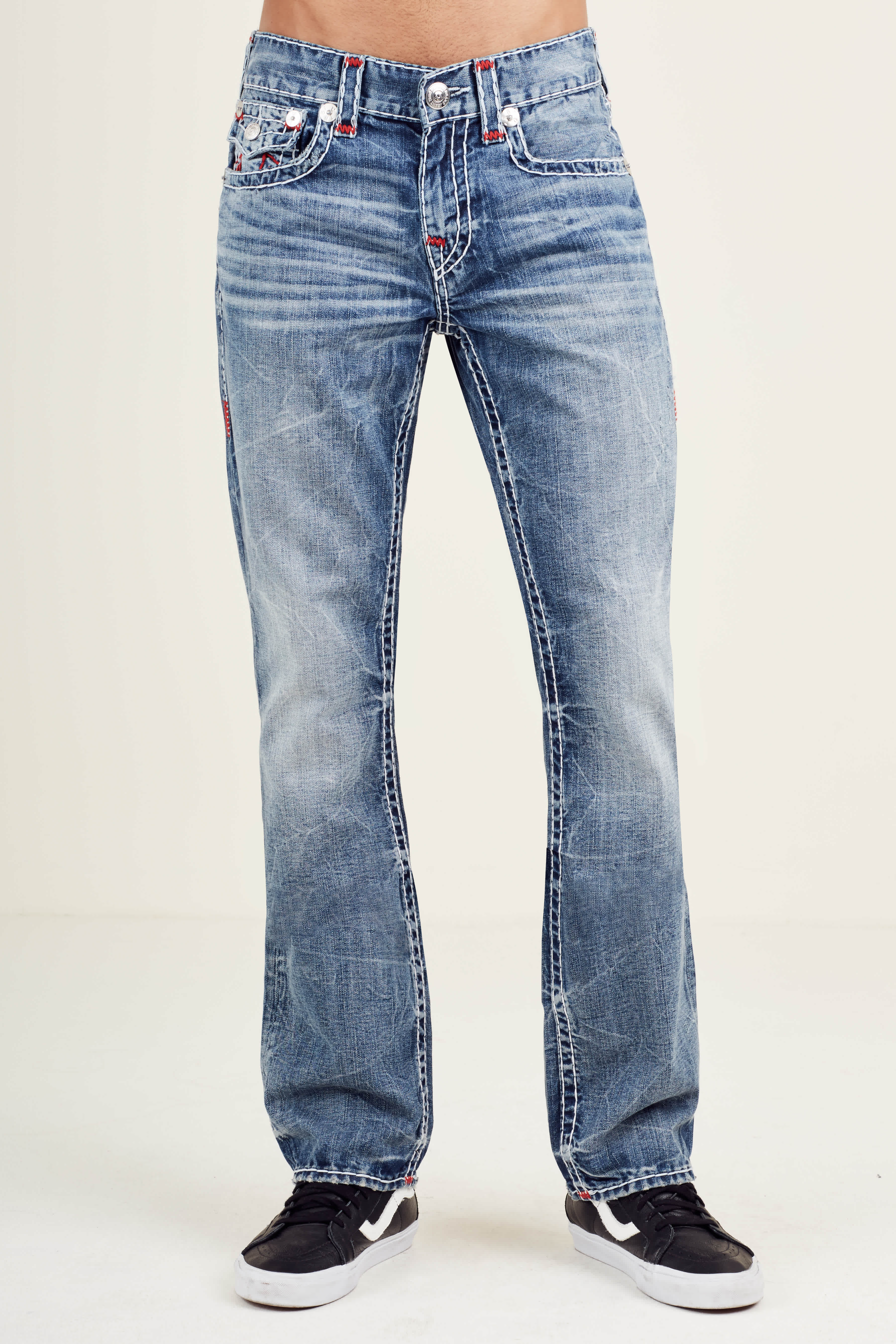 STRAIGHT FLAP WHITE/RED SUPER T MENS JEAN - Desperado Ride