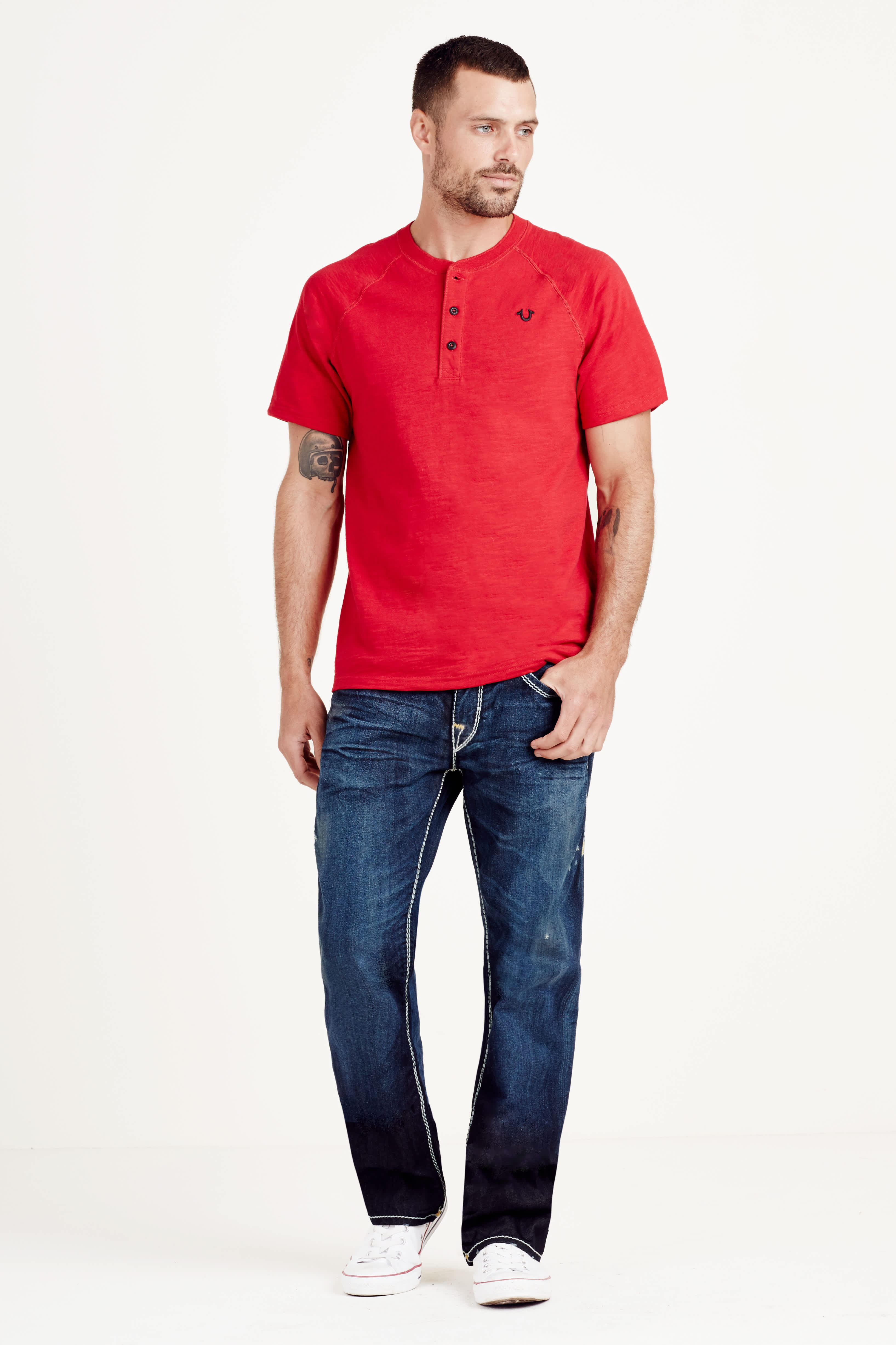STRAIGHT FLAP MEGA T MENS JEAN - Camshaft | True Religion STRAIGHT FLAP MEGA T MENS JEAN - Camshaft | True Religion