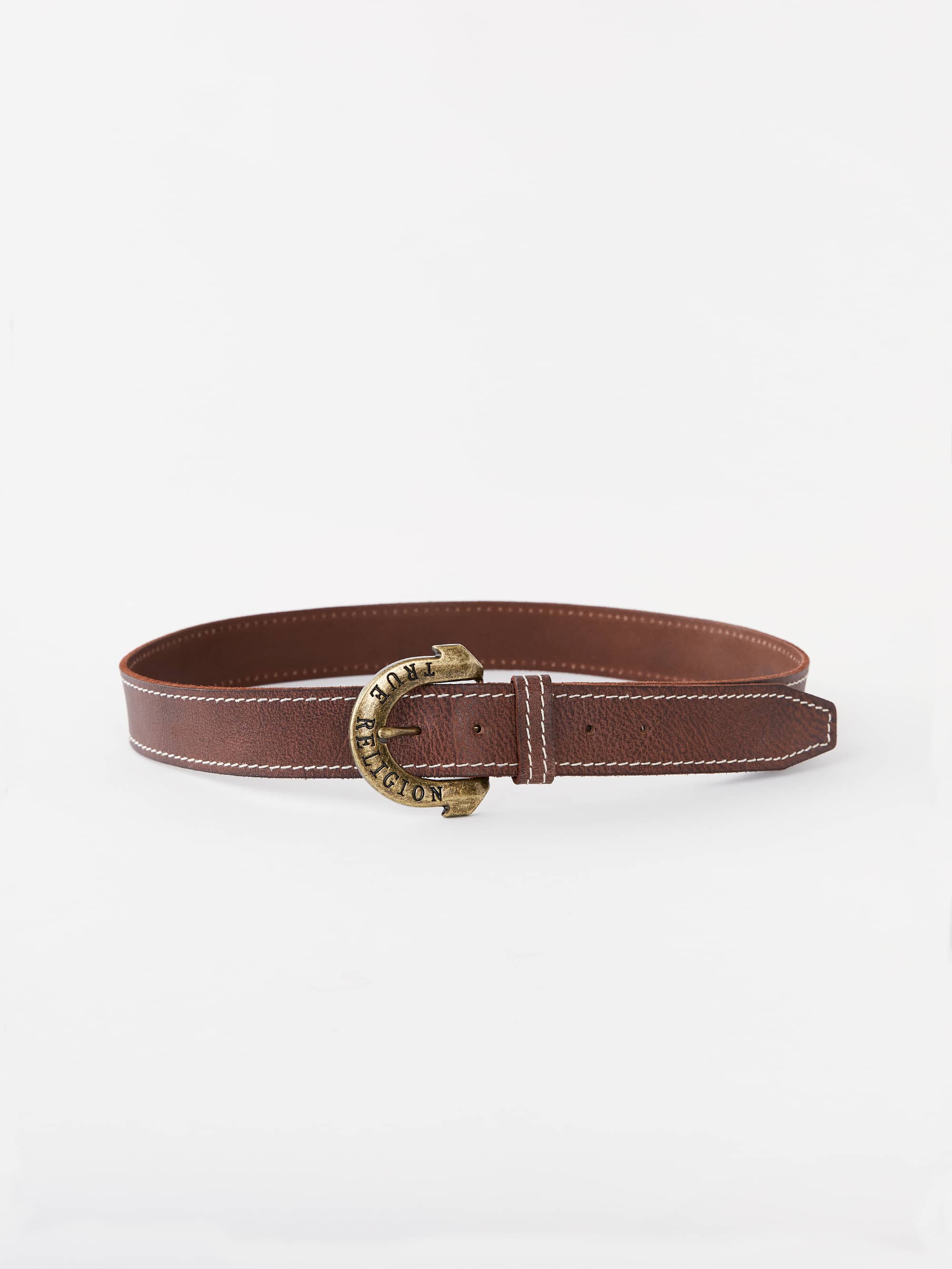LEATHER BIG T HORSESHOE BELT