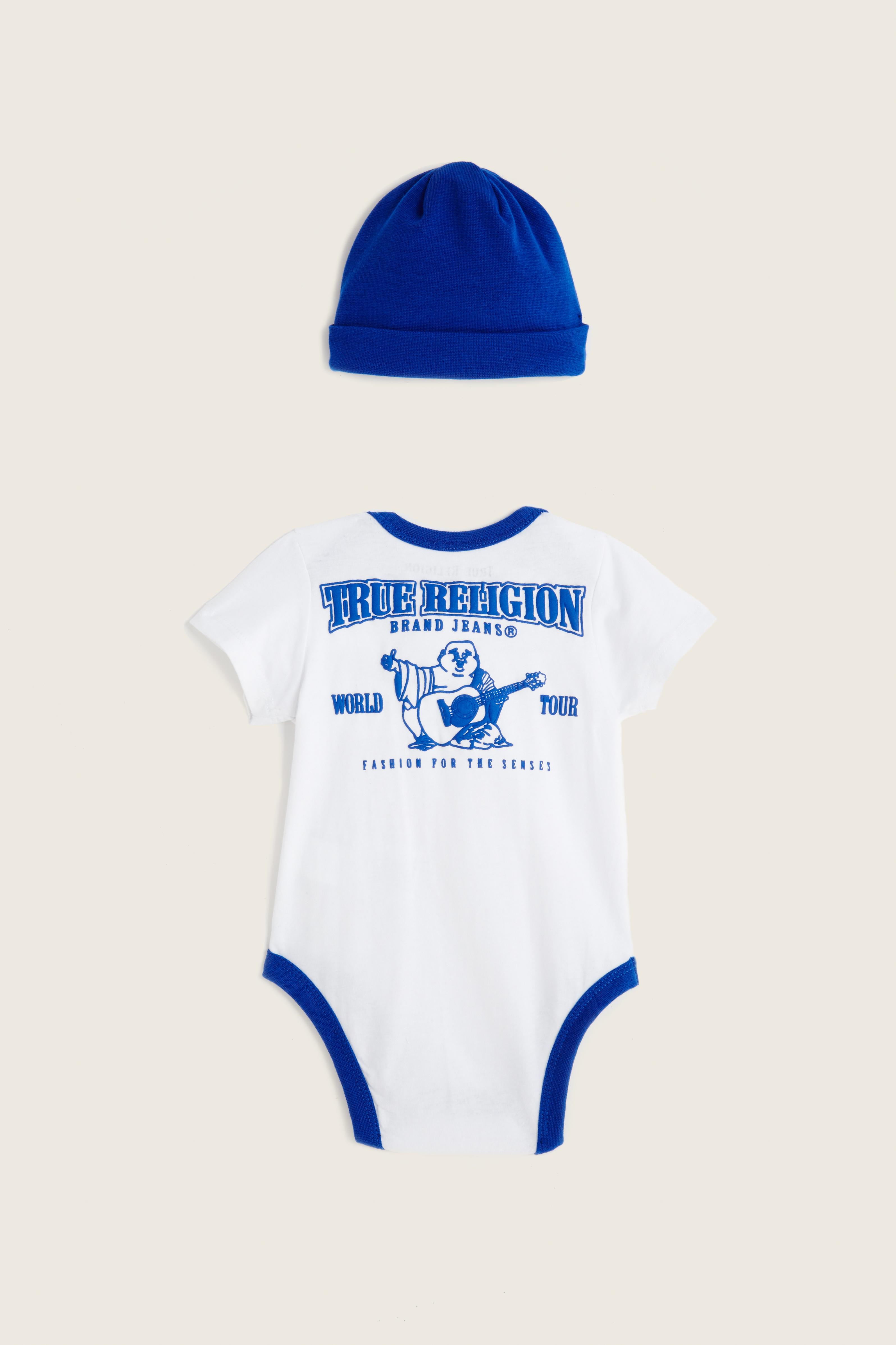 3 PC ONESIE BABY GIFT SET White True Religion