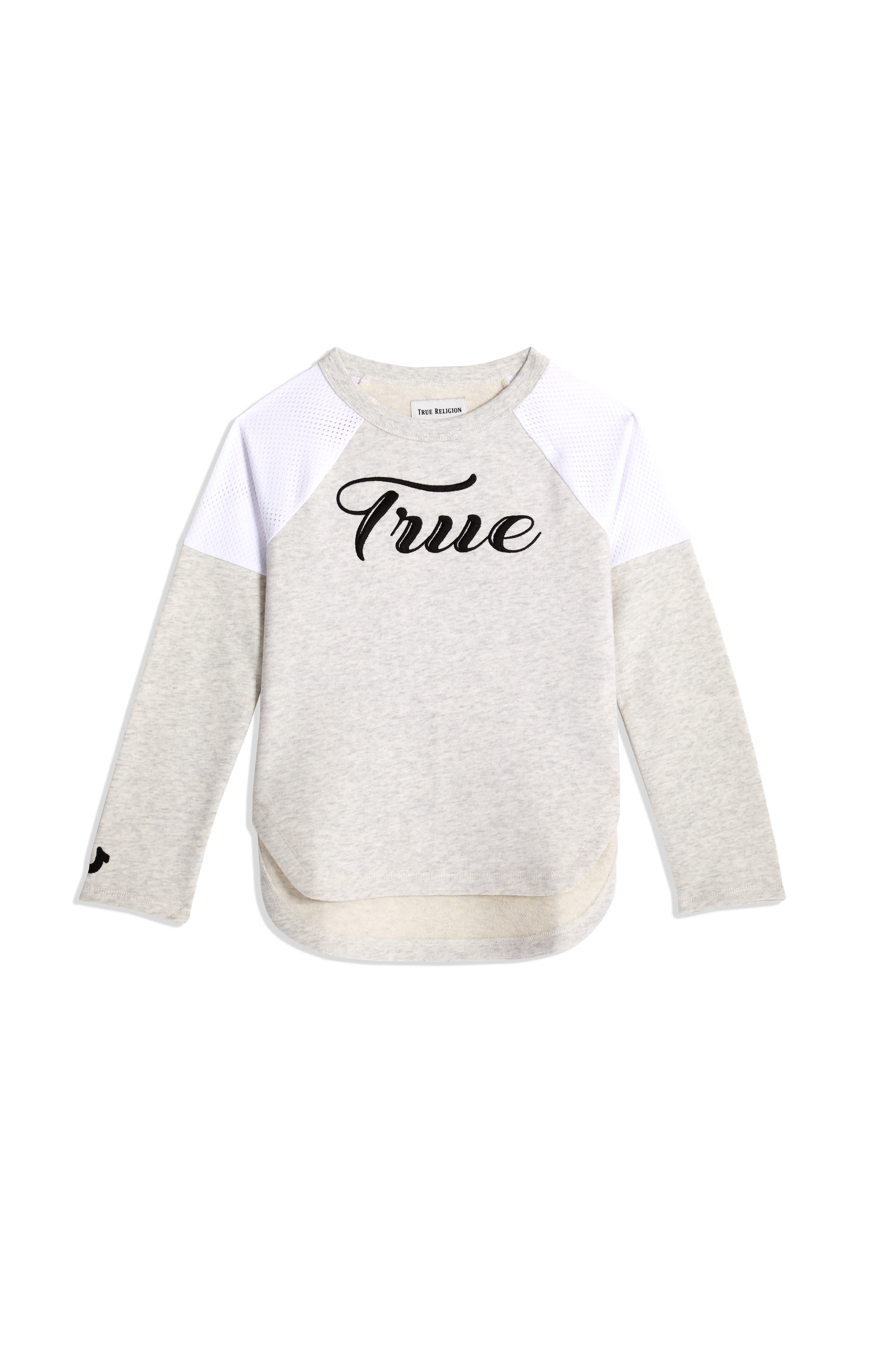 TODDLER/BIG KIDS GIRLS MESH FRENCH TERRY PULLOVER