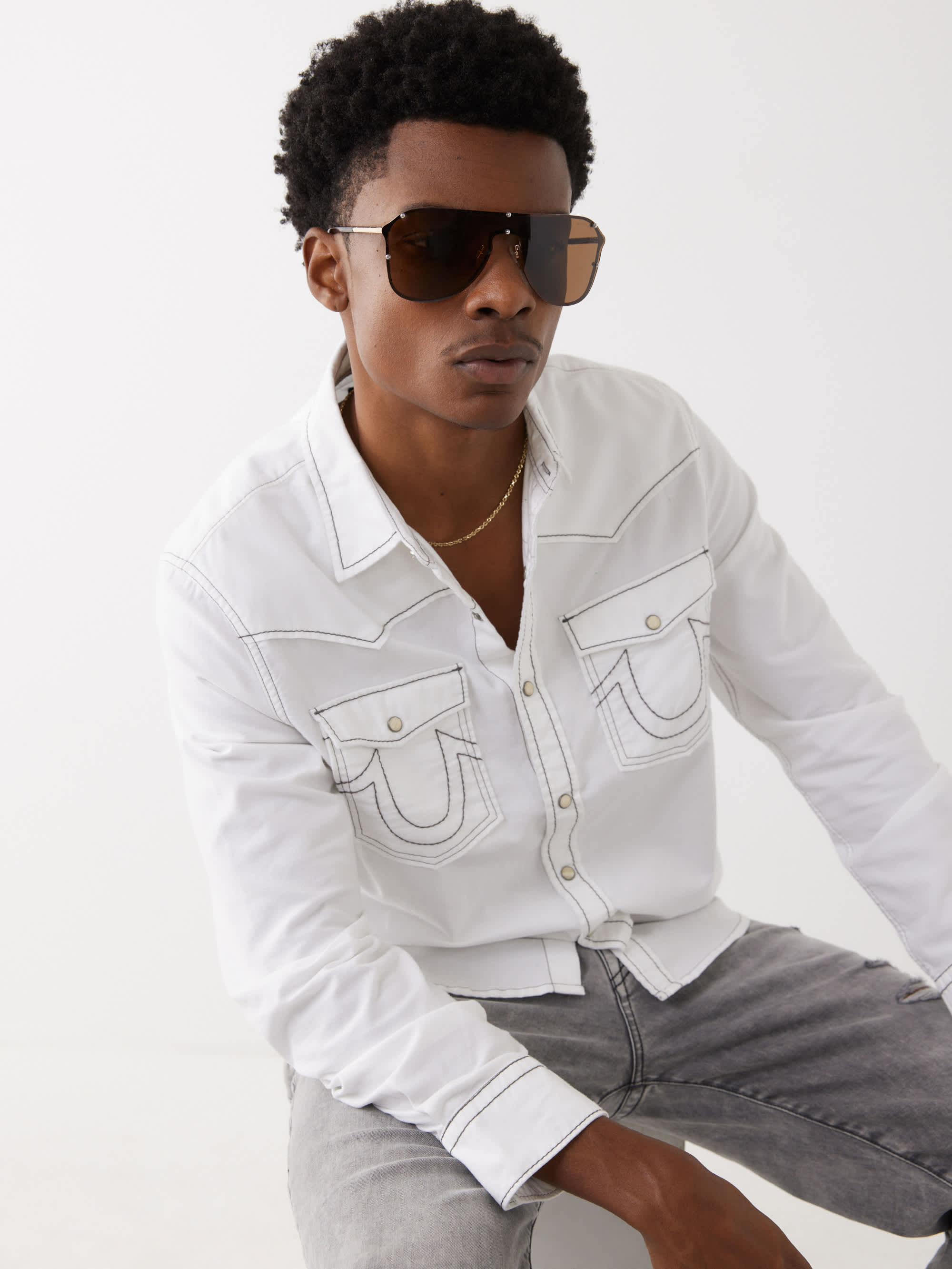 FLAT TOP AVIATOR SUNGLASSES, image 3