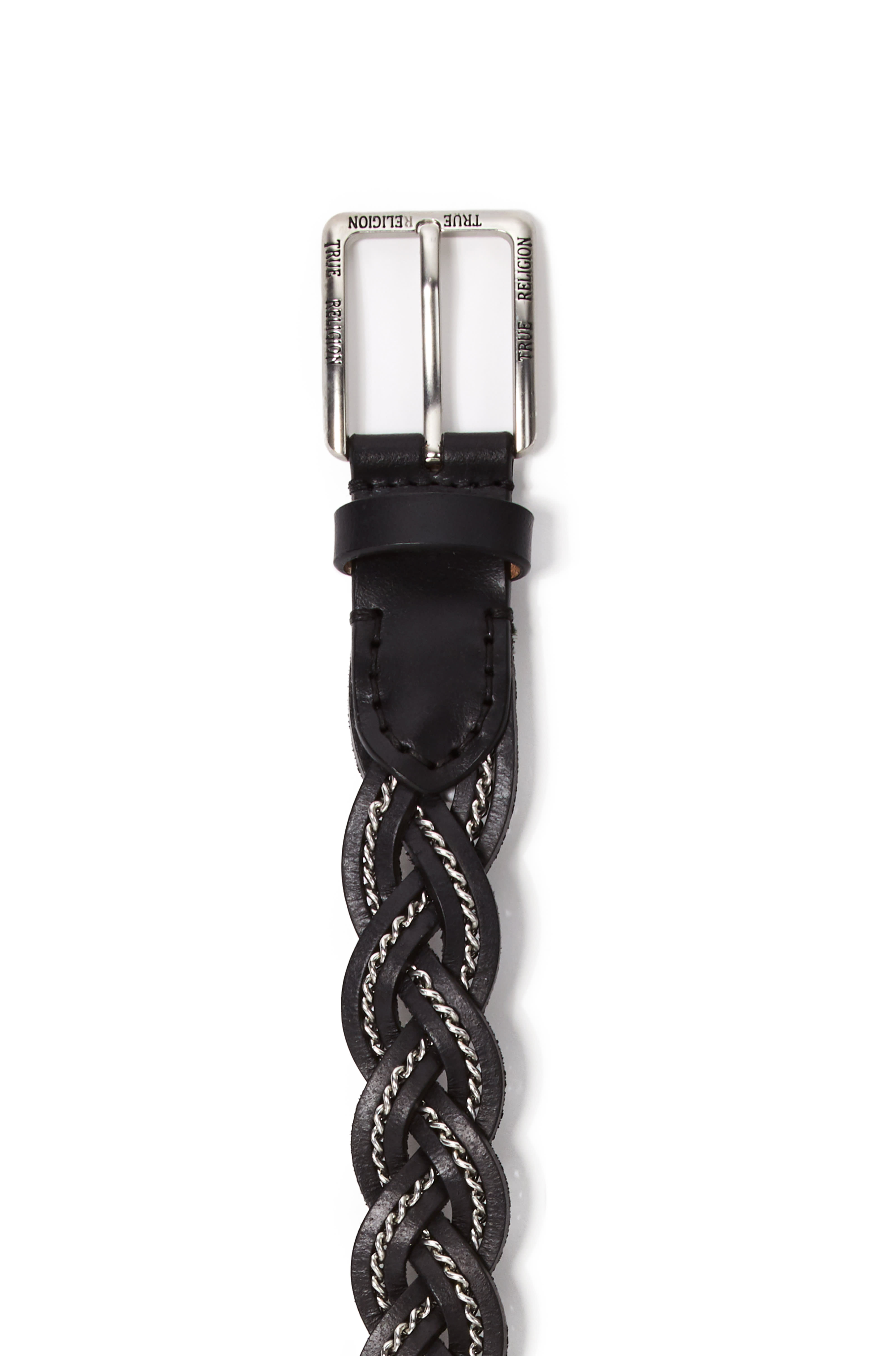 WOMENS BRAIDED CHAIN LEATHER BELT