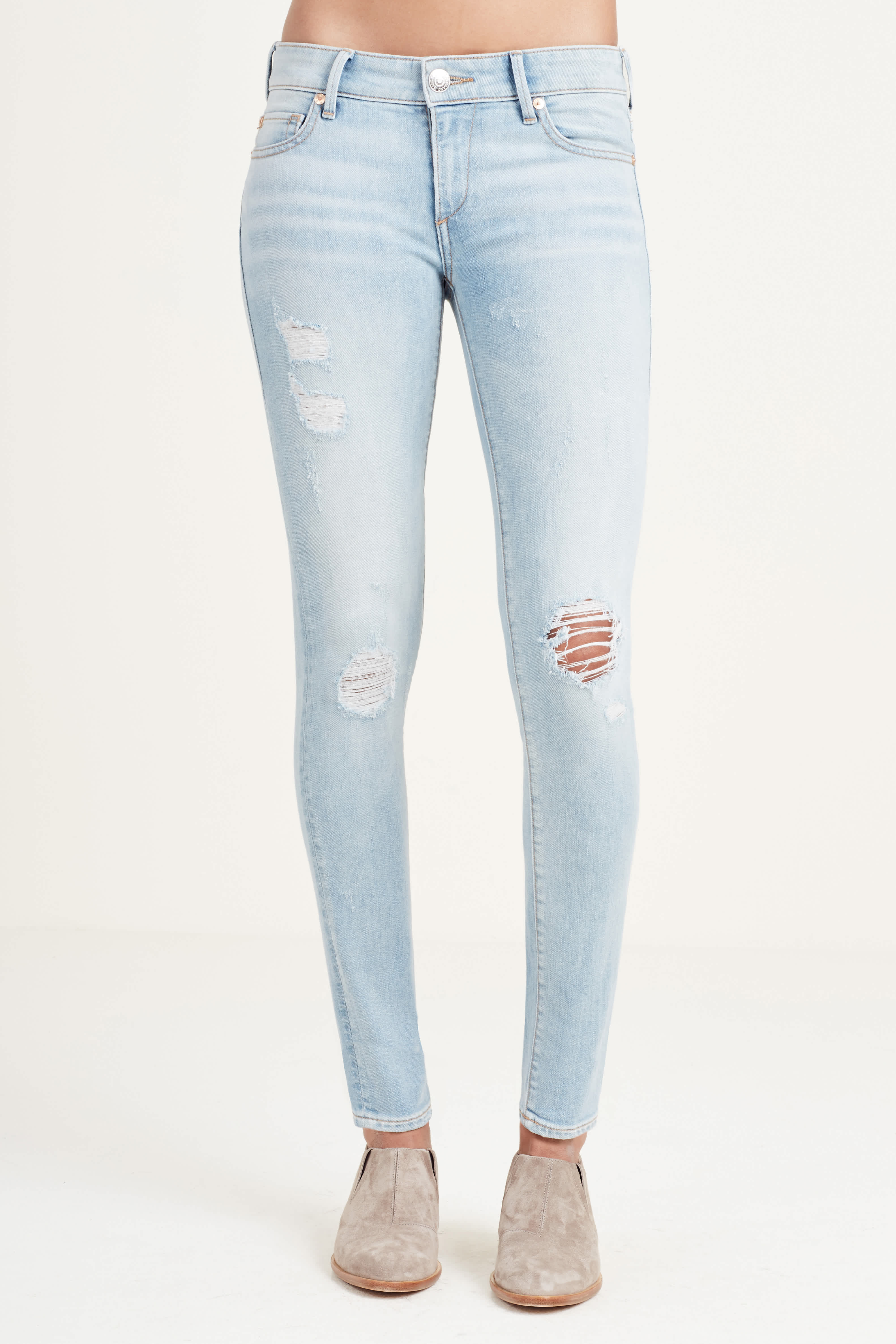 True Religion top Casey Super Skinny Jeans Women's Light Blue Wash Size 29