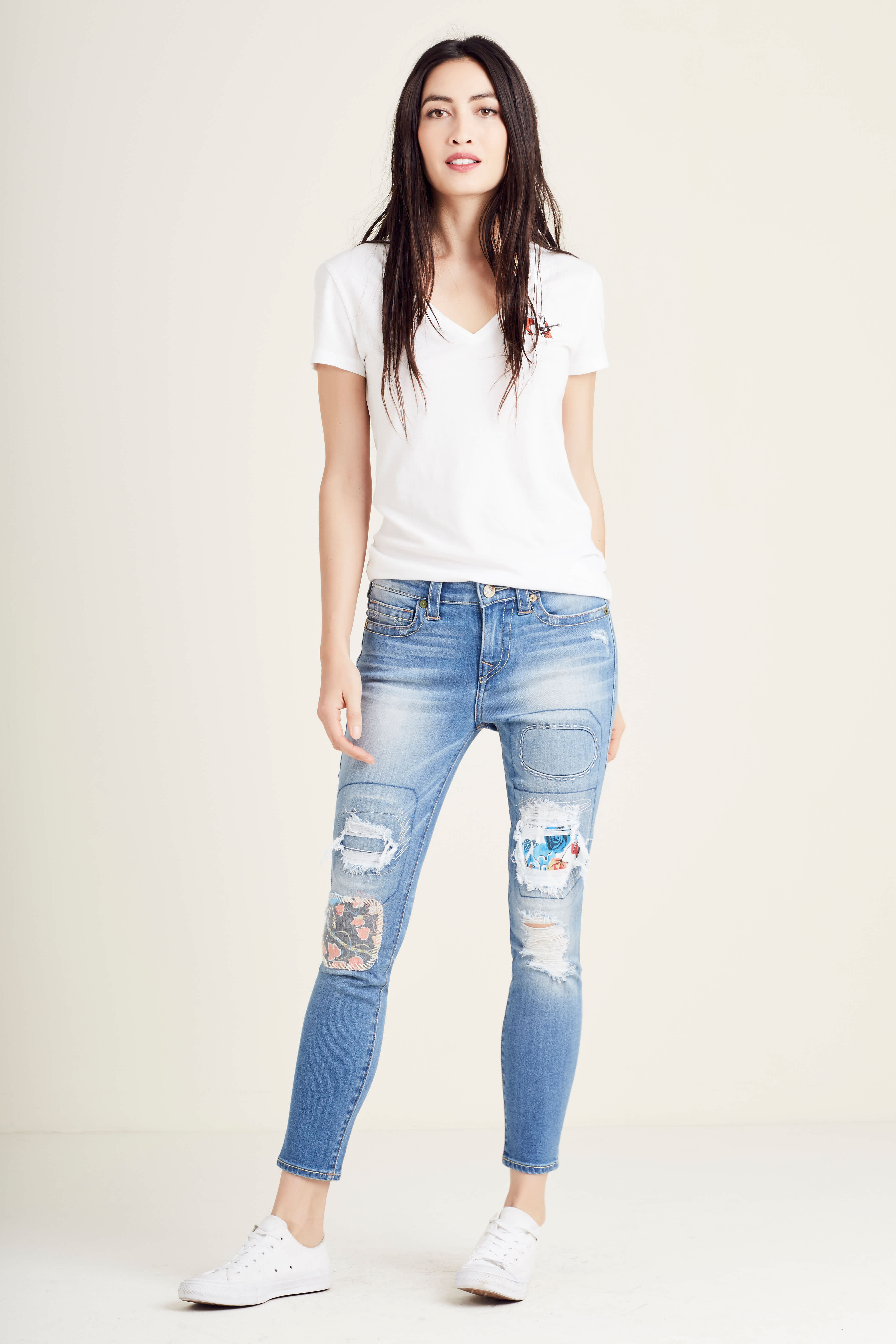 HALLE MID RISE SKINNY CROPPED WOMENS JEAN
