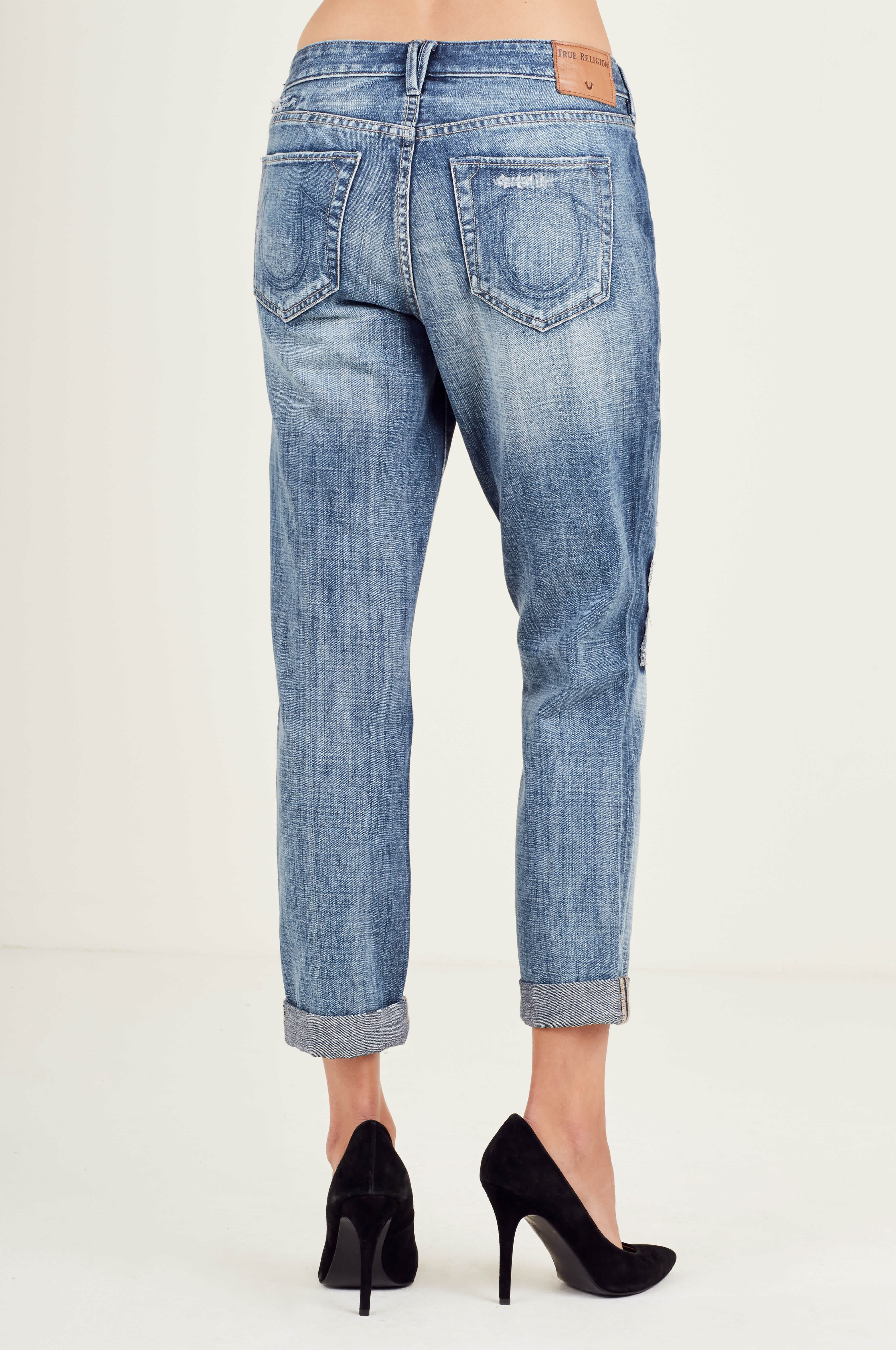 CAMERON BOYFRIEND JACQUARD PATCH WOMENS JEAN