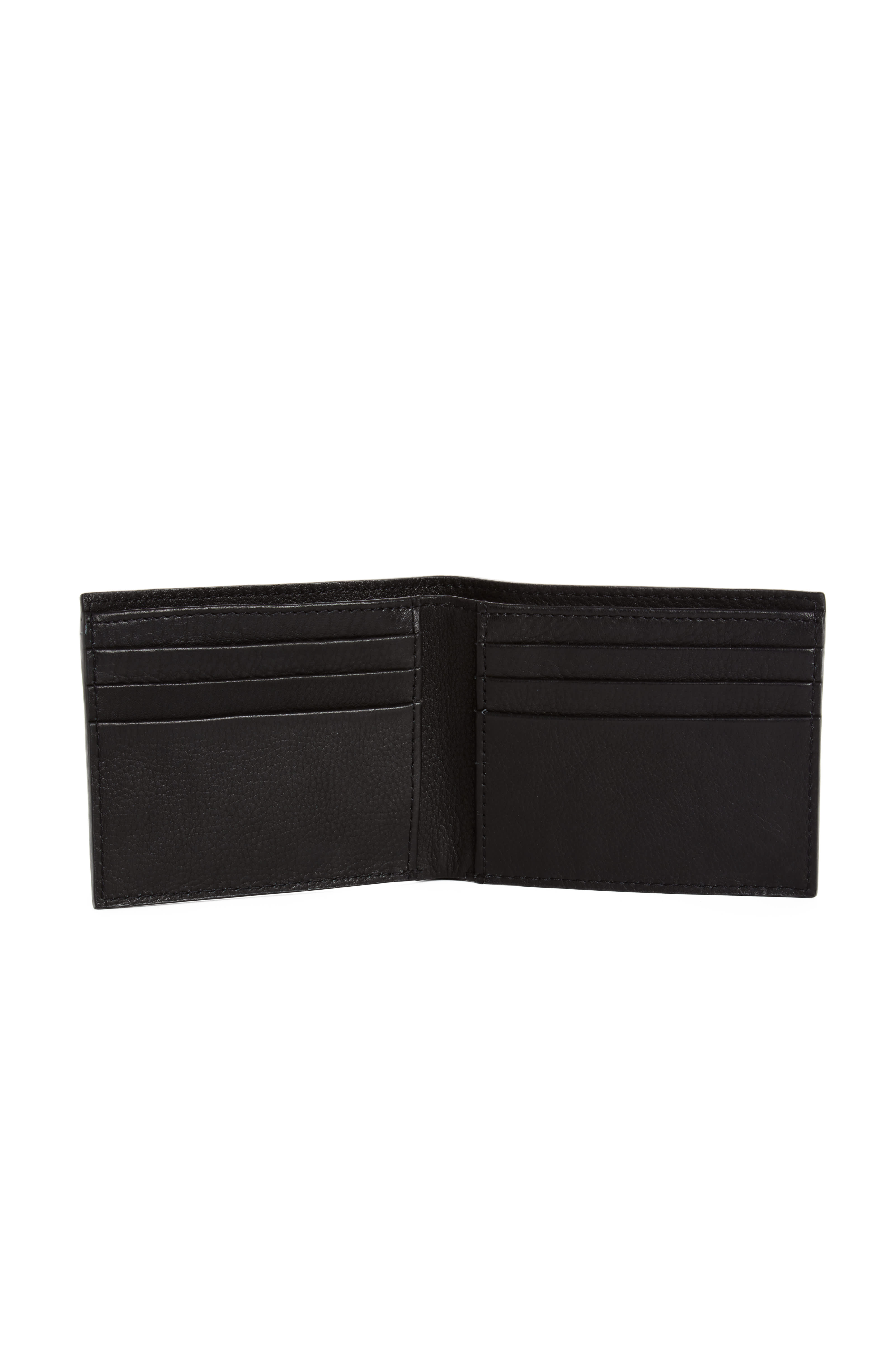 EMBOSSED LEATHER UTILITY BIFOLD WALLET