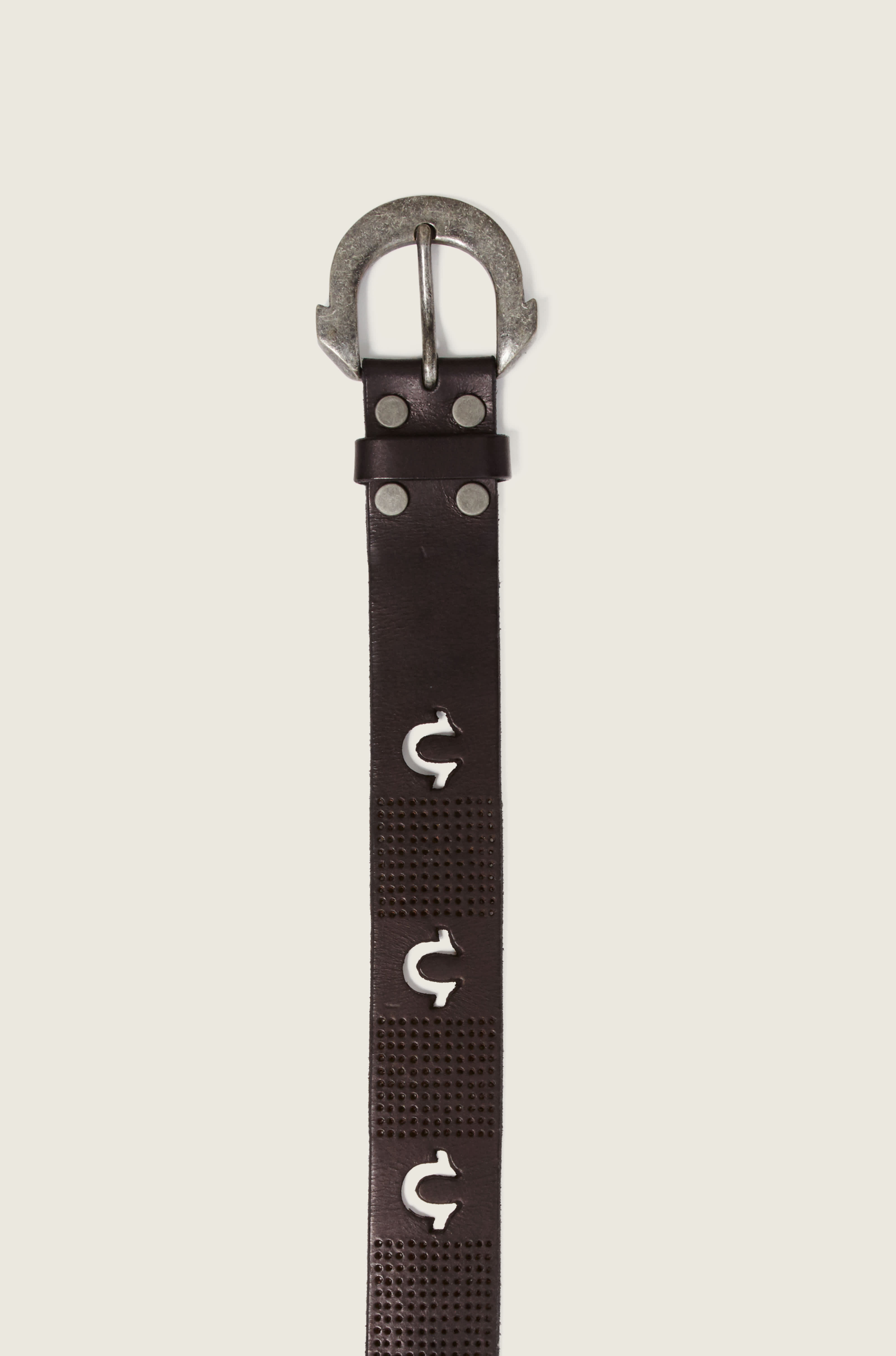 PERFORATED HORSESHOE MENS BELT - Black | True Religion